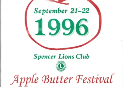 Apple Butter Festival book cover from 1996 in Spencer, IN.